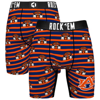 Auburn Tigers Rock Em Mascot Stripes Boxer Briefs - Navy