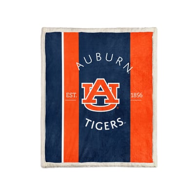 Auburn Tigers Pegasus Block Stripe 50" x 60" Ultra Cozy Sherpa Blanket