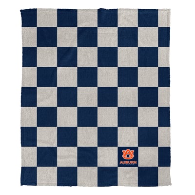 Auburn Tigers Pegasus Checkered Logo Patch 50" x 60" Cozy Knit Blanket
