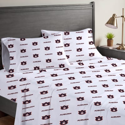 Auburn Tigers Pegasus Four-Piece Queen Sheet Set