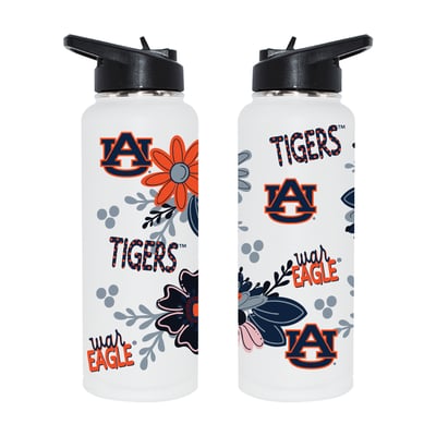 Auburn Tigers The Memory Company 34oz. Flowers Stainless Steel Quencher Bottle