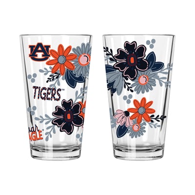 Auburn Tigers The Memory Company Two-Piece 16oz. Flowers Pint Glass Set