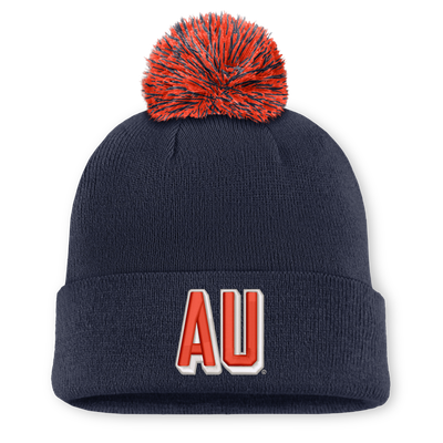 Auburn Tigers Nike Unisex Letter Mascot Knit Hat with Pom - Navy