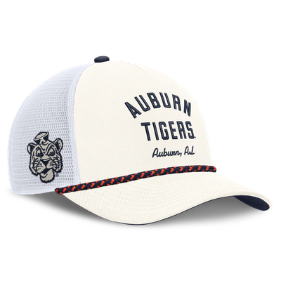 Auburn Tigers Nike Unisex Mascot Rope Trucker Adjustable Hat - White