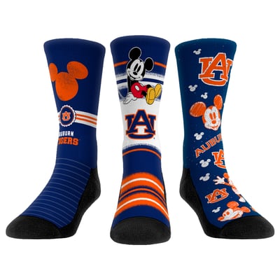  Auburn Tigers Rock Em Unisex Disney Three-Pack Crew Socks - 