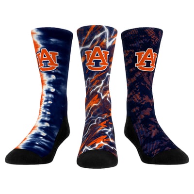 Auburn Tigers Rock Em Unisex Team Tones Three-Pack Crew Socks