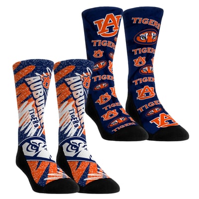 Auburn Tigers Rock Em Unisex Two-Piece Team Blast Crew Socks Set