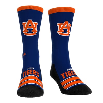  Auburn Tigers Rock Em Unisex Gametime Stripe Crew Socks - Navy