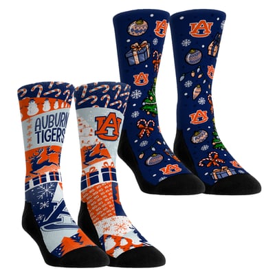 Auburn Tigers Rock Em Socks Unisex Holiday Remix Crew Socks Two-Pack