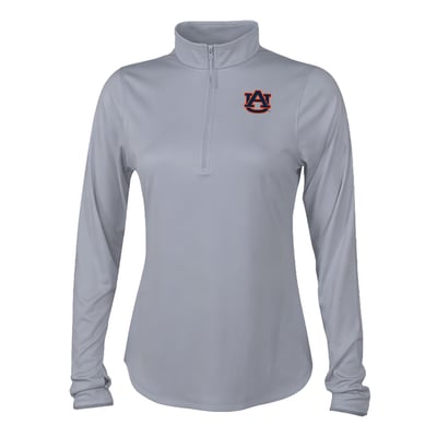  Auburn Tigers Columbia Women's Fairway Breeze Quarter-Zip Pullover - Gray