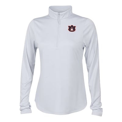  Auburn Tigers Columbia Women's Fairway Breeze Quarter-Zip Pullover - White