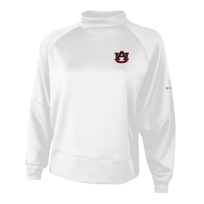  Auburn Tigers Columbia Women's Par-Performance Raglan Dolman Mock Neck Sweatshirt - White