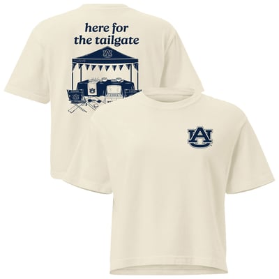 Auburn Tigers Comfort Colors Women's Here For The Tailgate Women's Cropped T-Shirt - Cream