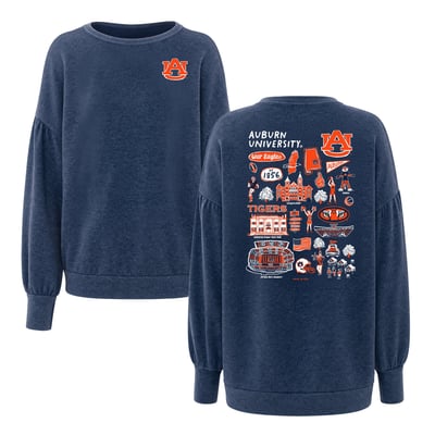 Auburn Tigers Flying Colors Apparel Women's Impressions Brooklyn Sweatshirt - Navy
