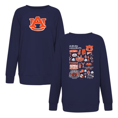 Auburn Tigers Flying Colors Apparel Women's Impressions Rylee Raglan Long Sleeve T-Shirt - Navy

