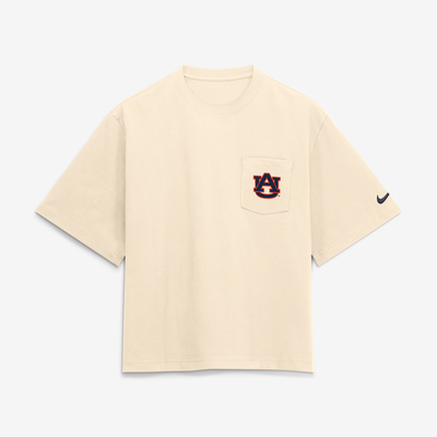  Auburn Tigers Nike Women's Pocket Boxy T-Shirt - Natural