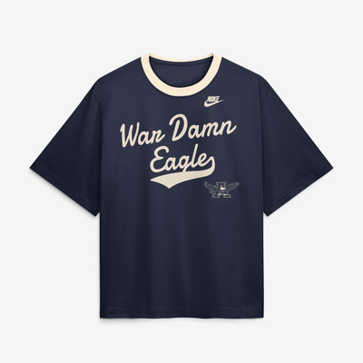 Auburn Tigers Nike Women's Legacy Fight Song Boxy T-Shirt - Navy
