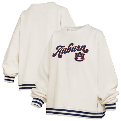 Auburn Tigers Pressbox Women's Bonanza Chenille Ribbed Sweatshirt - Cream