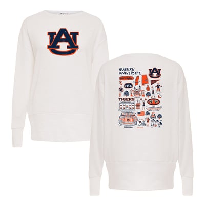 Auburn Tigers Women's Impressions Lainey Ribbed Tunic Tri-Blend Sweatshirt - White