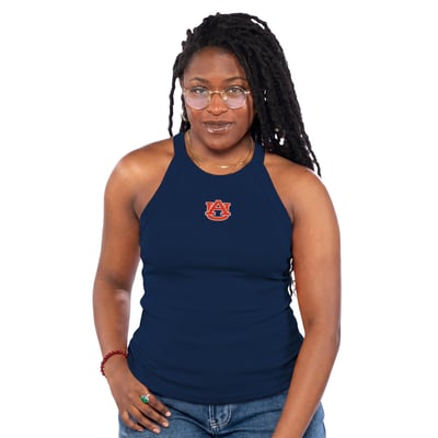  Auburn Tigers ZooZatz Women's Tri-Blend Racerback Ribbed Tank Top - Navy