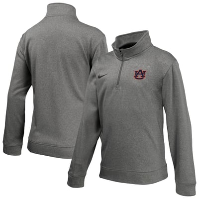 Auburn Tigers Nike Youth Therma-FIT Quarter-Zip Pullover - Gray