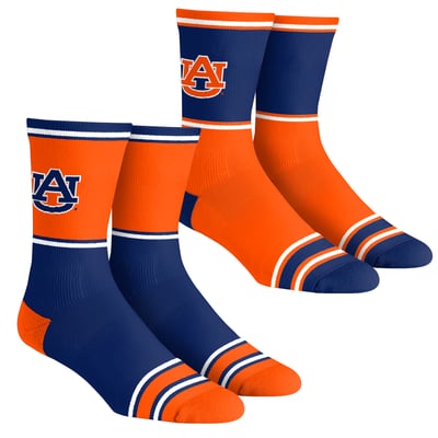  Auburn Tigers Rock Em Youth 2-Pack Color Block Crew Socks Set