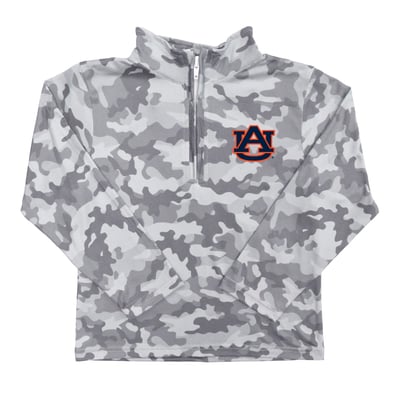  Auburn Tigers Vive La Fete Youth Camo Quarter-Zip Sweatshirt - Gray