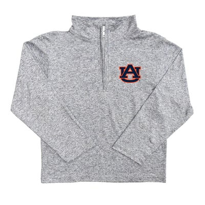  Auburn Tigers Vive La Fete Youth Team Logo Quarter-Zip Sweatshirt - Heather Gray