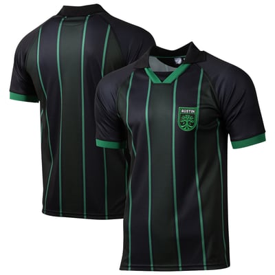Austin FC Sport Design Sweden Retro Striped Polo - Black
