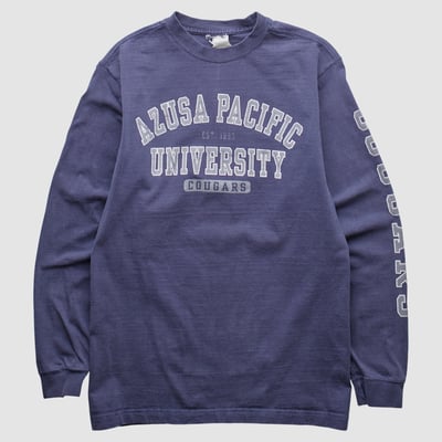 Azusa Pacific Cougars 2000s Long Sleeve T-shirt - Blue - S by Fanatics Real Vintage
