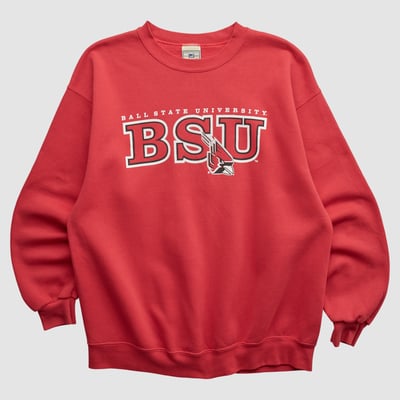 Ball State Cardinals Lee Apparel 2000s Sweatshirt - Red - M by Fanatics Real Vintage