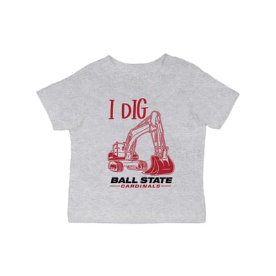 Ball State Cardinals Vive La Fete Infant Excavator T-Shirt - Gray