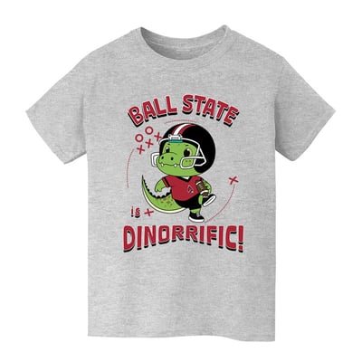 Ball State Cardinals Vive La Fete Youth Dinorrific T-Shirt - Gray