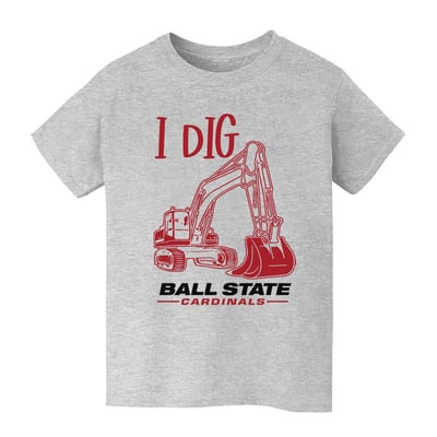 Ball State Cardinals Vive La Fete Youth Excavator T-Shirt - Gray