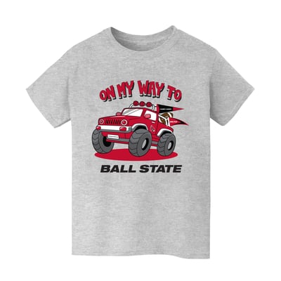 Ball State Cardinals Vive La Fete Youth On My Way T-Shirt - Gray