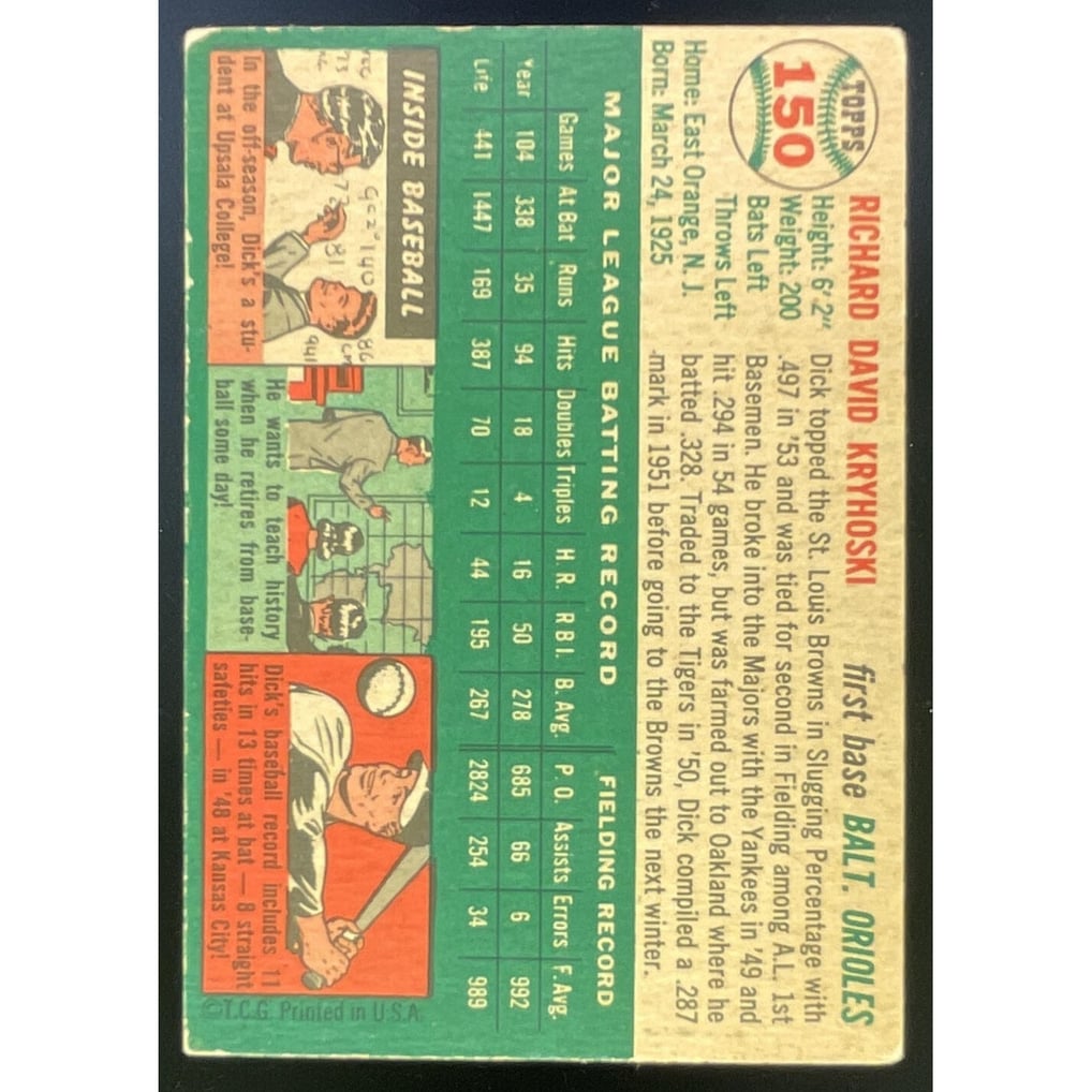 1954 Topps #150 Dick Kryhoski