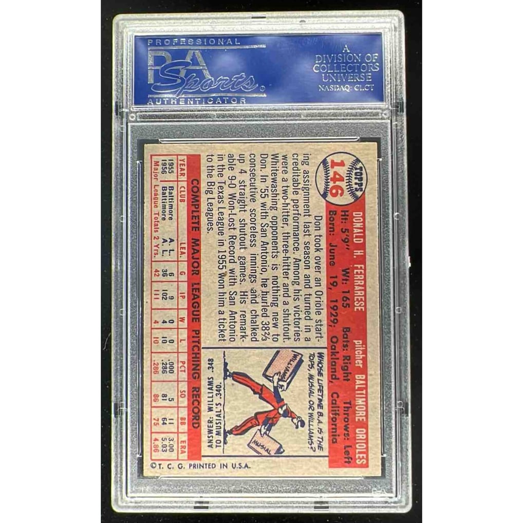 1957 Topps #146 Don Ferrarese PSA 7