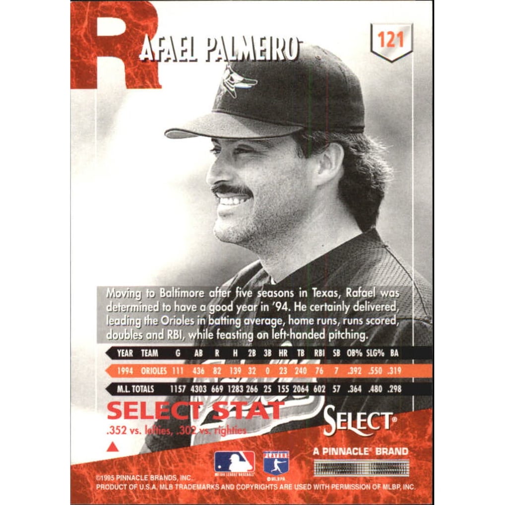 1995 Select Artist's Proofs #121 Rafael Palmeiro