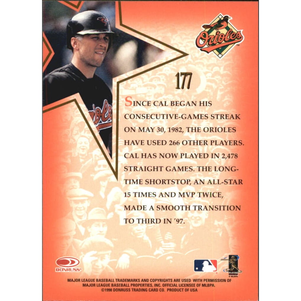 1998 Leaf Fractal Matrix #177 Cal Ripken GLS BX