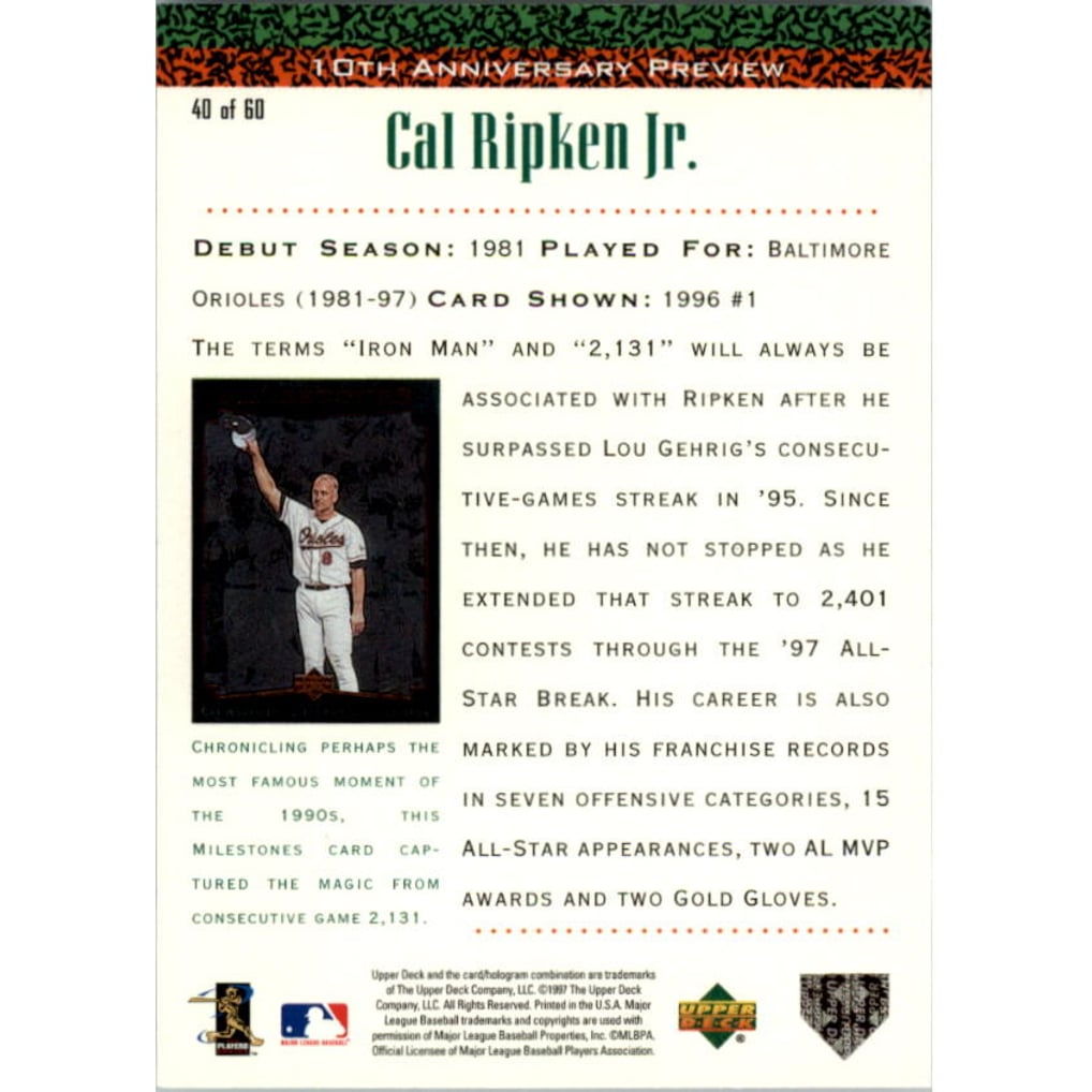 1998 Upper Deck 10th Anniversary Preview #40 Cal Ripken