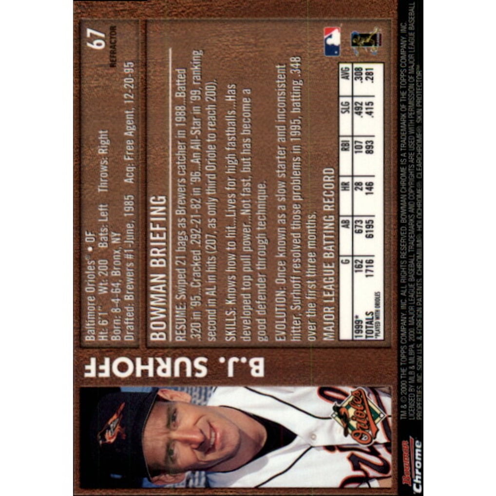 2000 Bowman Chrome Retro/Future Refractors #67 B.J. Surhoff