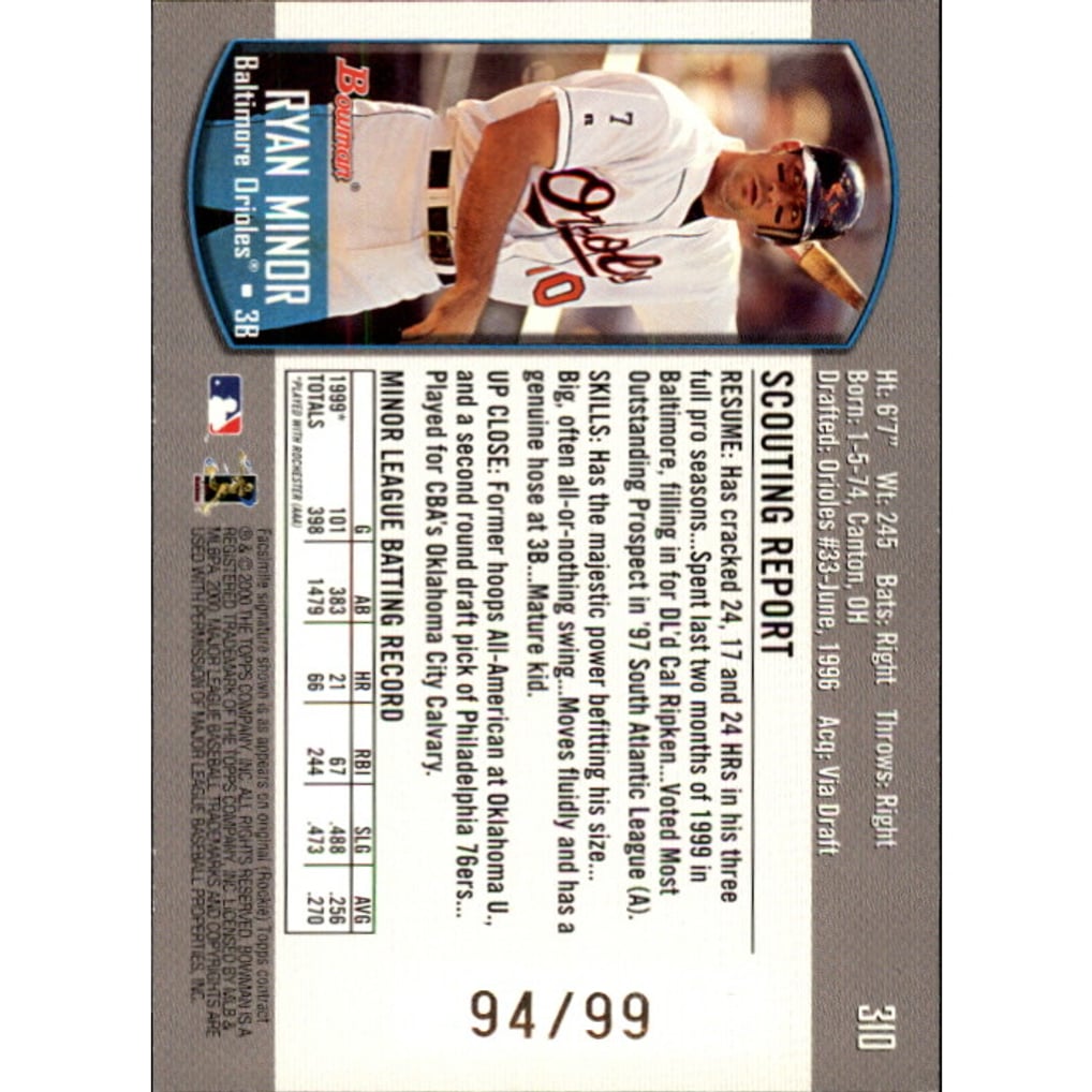 2000 Bowman Gold #310 Ryan Minor