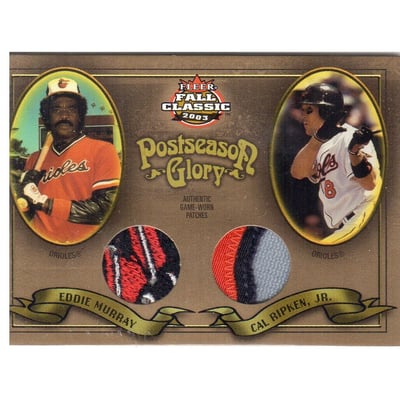 2003 Fleer Fall Classics Postseason Glory Dual Patch #CREM Cal Ripken/Eddie Murray