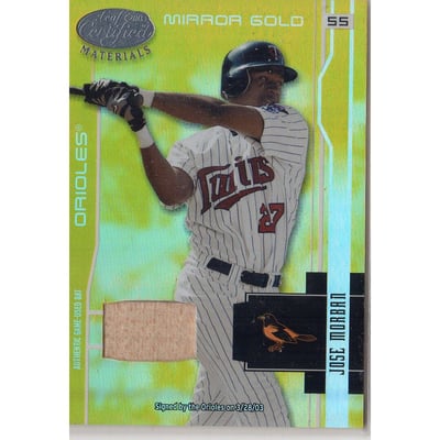2003 Leaf Certified Materials Mirror Gold Materials #102 Jose Morban Bat