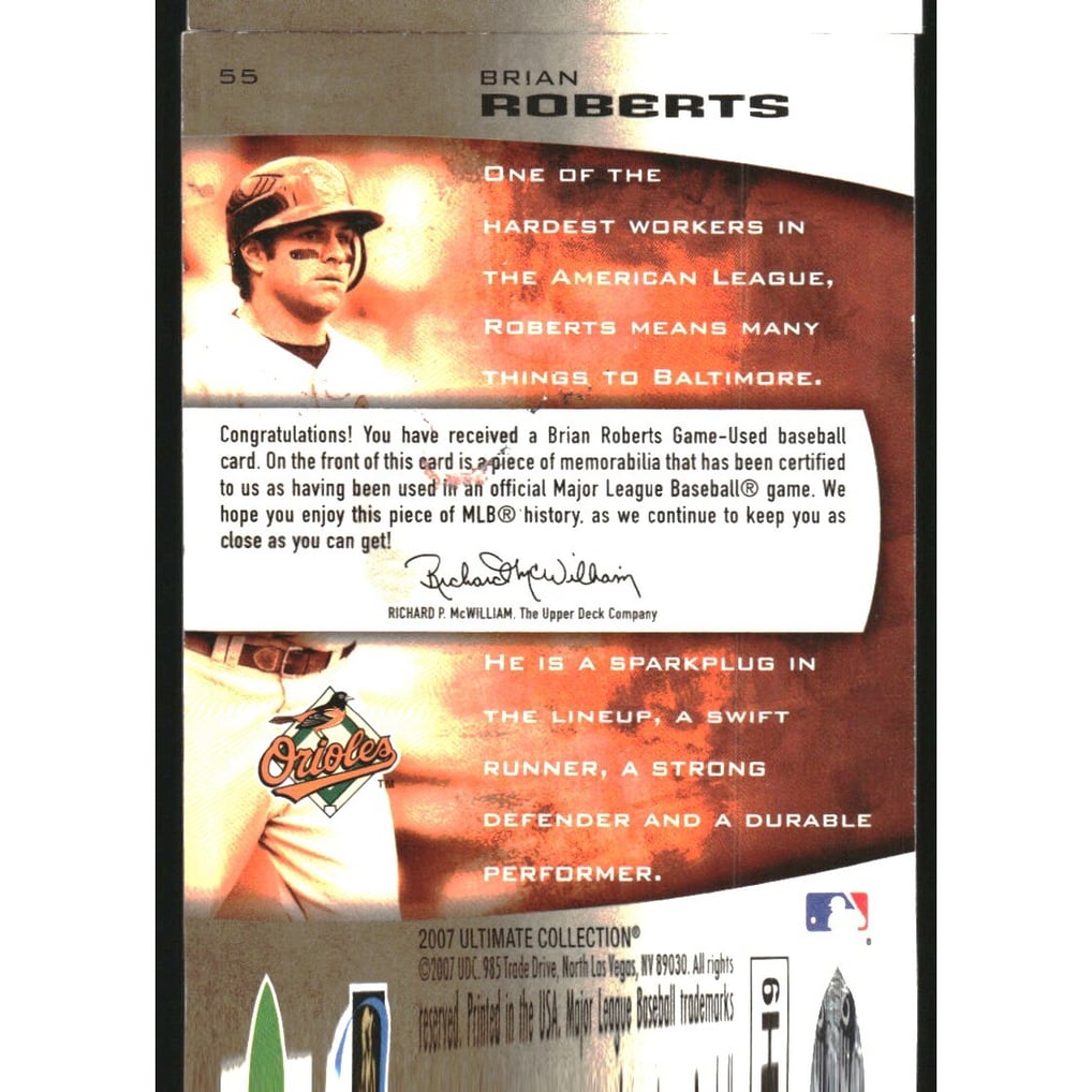 2007 Ultimate Collection Jerseys #55 Brian Roberts/50