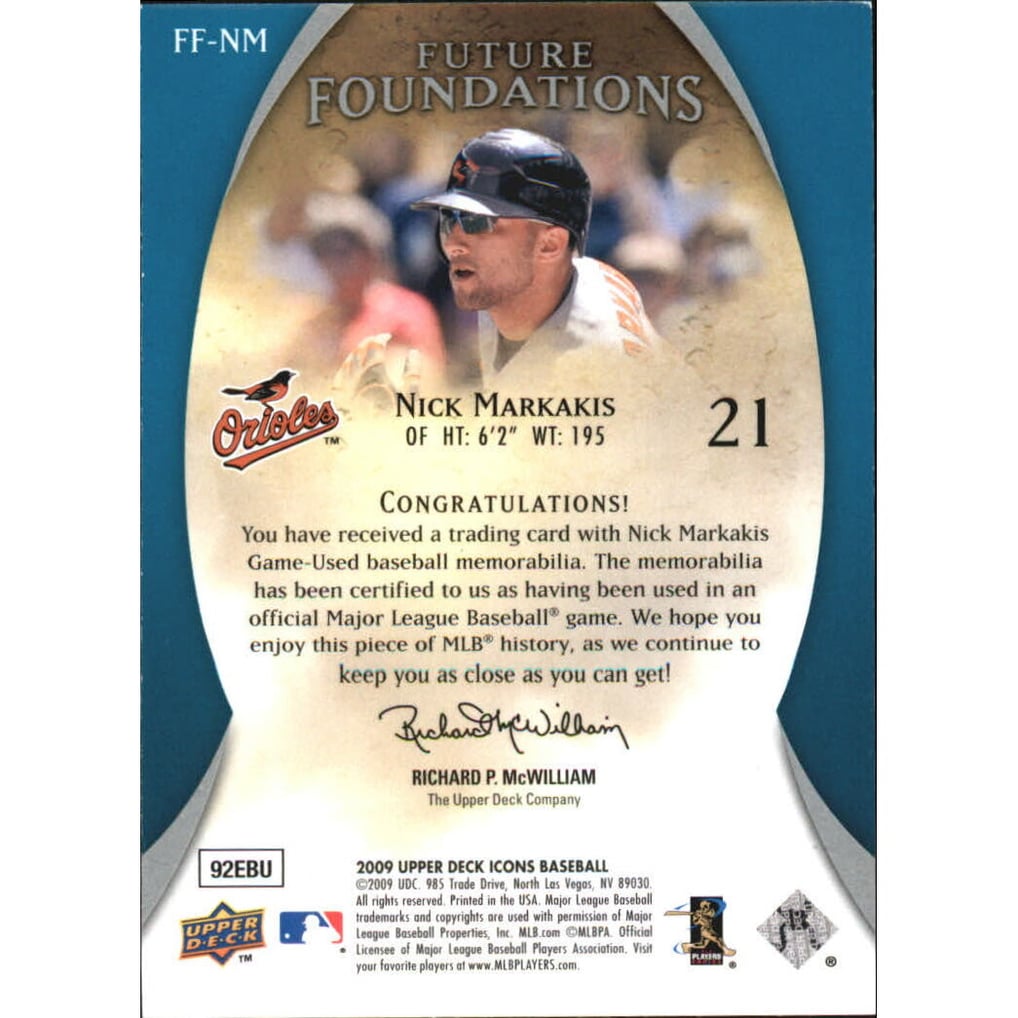 2009 Upper Deck Icons Future Foundations Jerseys #NM Nick Markakis