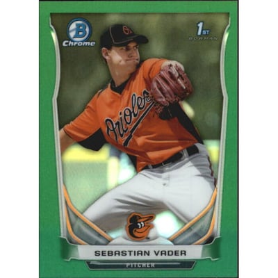 2014 Bowman Chrome Prospects Series 2 Green Refractors #BCP72 Sebastian Vader