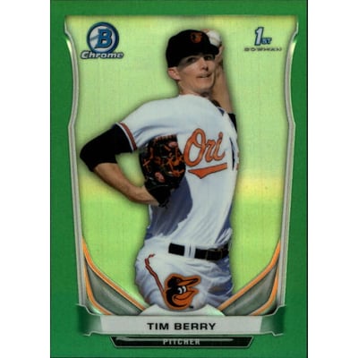 2014 Bowman Chrome Prospects Series 2 Green Refractors #BCP74 Tim Berry