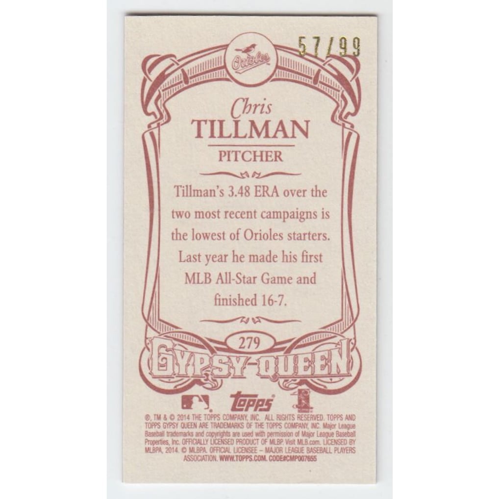 2014 Topps Gypsy Queen Mini Red #279 Chris Tillman