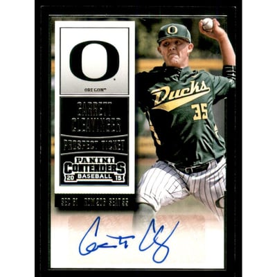 2015 Panini Contenders Prospect Ticket Autographs #48 Garrett Cleavinger